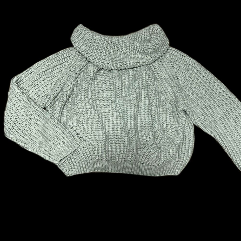 Moon & Madison Mint Green Chunky Knit Cowl Neck Sweater M